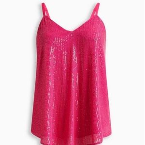 Torrid pink sequin cami size 1